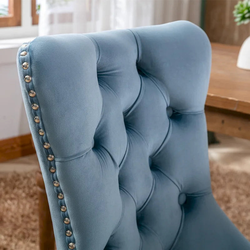 Chaise de salle à manger rembourrée avec clous décoratifs, ensemble de 2 – Plusieurs coloris