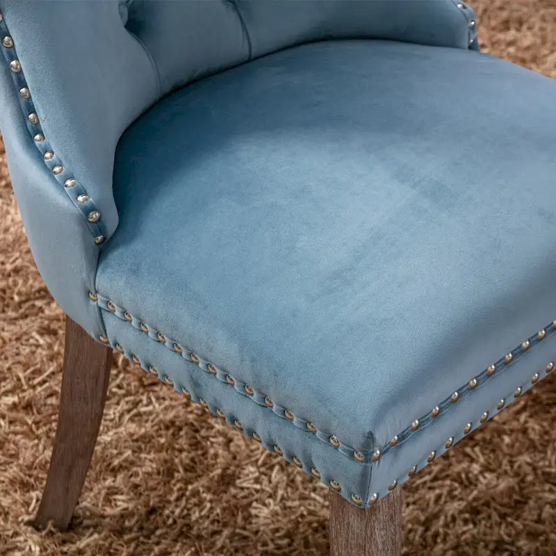 Chaise de salle à manger rembourrée avec clous décoratifs, ensemble de 2 – Plusieurs coloris