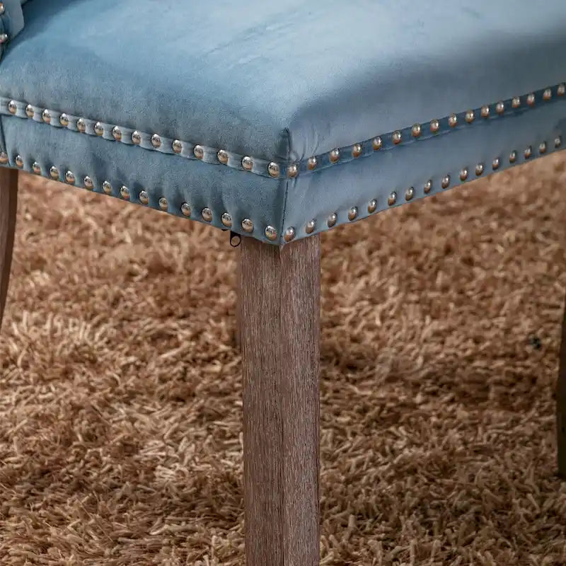 Chaise de salle à manger rembourrée avec clous décoratifs, ensemble de 2 – Plusieurs coloris