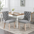 Chaise de salle à manger rembourrée avec clous décoratifs, ensemble de 2 – Plusieurs coloris