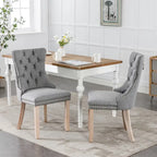 Chaise de salle à manger rembourrée avec clous décoratifs, ensemble de 2 – Plusieurs coloris