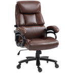 Chaise de bureau haute à dossier, noire/marron, en cuir PU, hauteur réglable, 1 personne, capacité de 180 kg