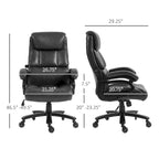 Chaise de bureau haute à dossier, noire/marron, en cuir PU, hauteur réglable, 1 personne, capacité de 180 kg