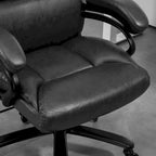 Chaise de bureau haute à dossier, noire/marron, en cuir PU, hauteur réglable, 1 personne, capacité de 180 kg