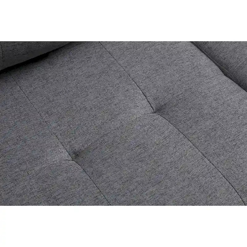 Canapé d'angle en L avec méridienne de rangement et porte-gobelet – Gris / Noir, Multi-places