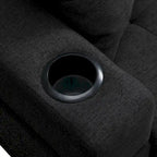 Canapé d'angle en L avec méridienne de rangement et porte-gobelet – Gris / Noir, Multi-places