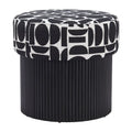 Pouffe de rangement noir et blanc, 1 personne