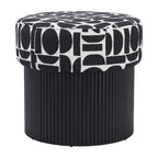 Pouffe de rangement noir et blanc, 1 personne
