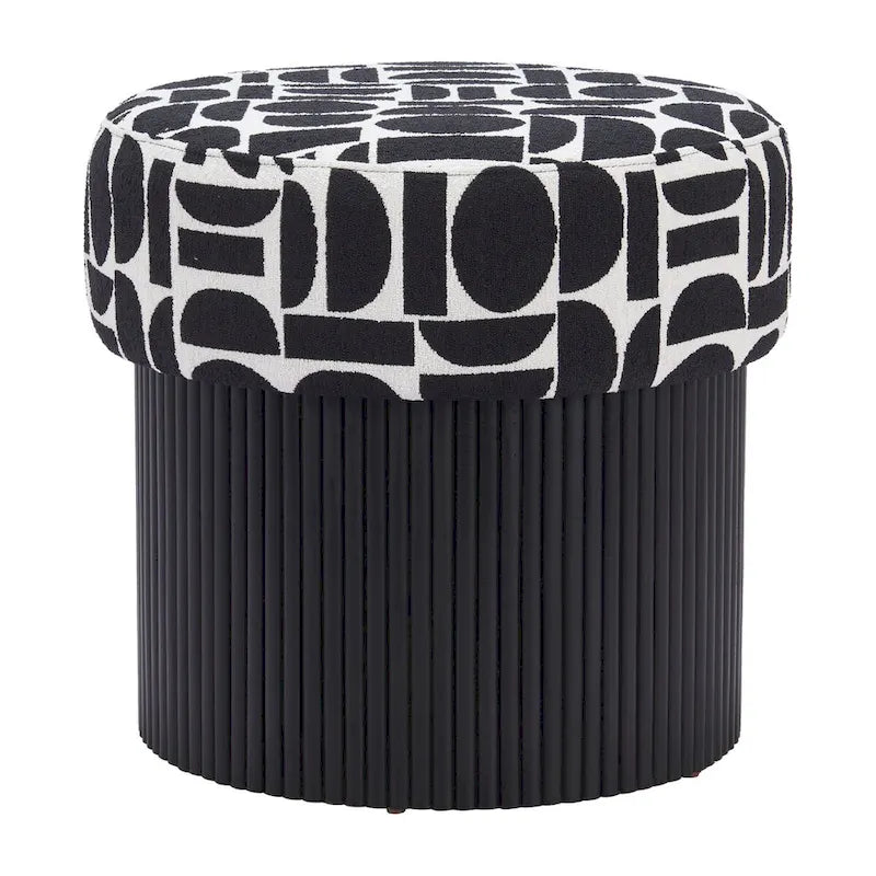 Pouffe de rangement noir et blanc, 1 personne