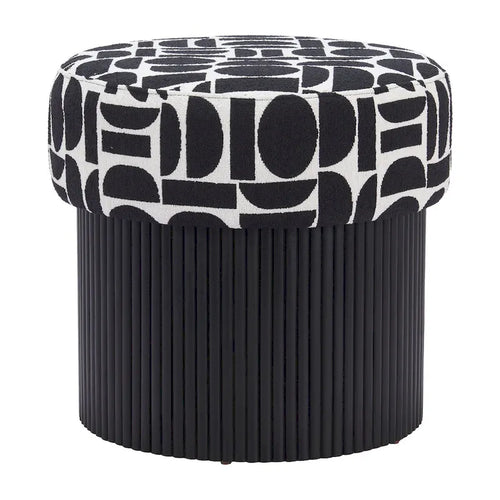 Pouffe de rangement noir et blanc, 1 personne