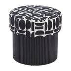 Pouffe de rangement noir et blanc, 1 personne