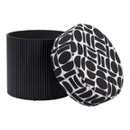 Pouffe de rangement noir et blanc, 1 personne