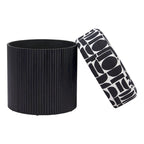 Pouffe de rangement noir et blanc, 1 personne
