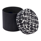 Pouffe de rangement noir et blanc, 1 personne