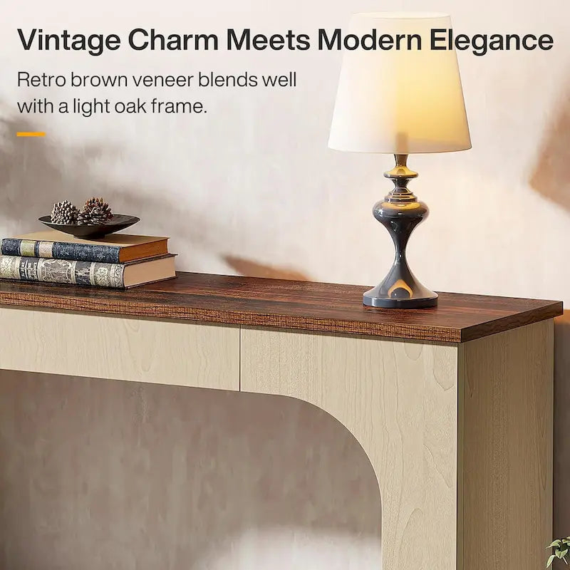 Console marron avec lumières LED, 1 personne, étagère ouverte