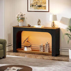 Console marron avec lumières LED, 1 personne, étagère ouverte