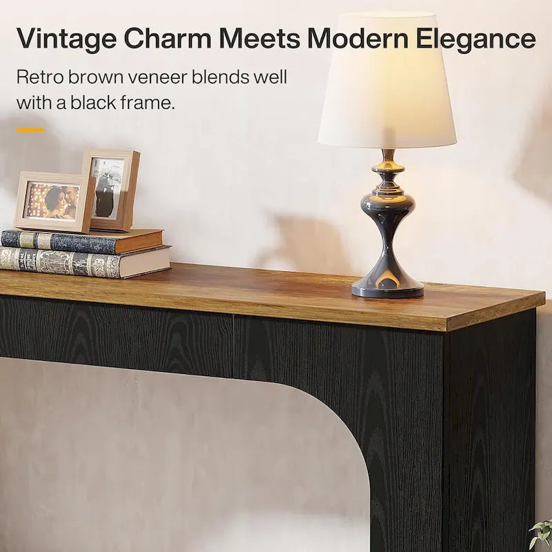 Console marron avec lumières LED, 1 personne, étagère ouverte