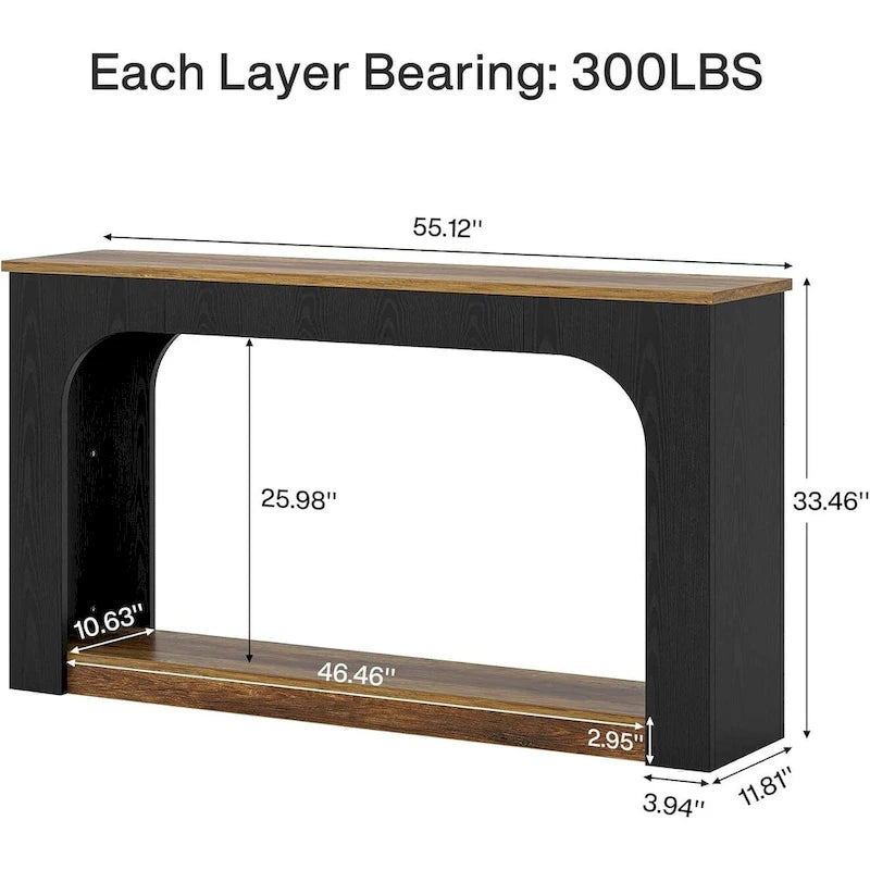 Console marron avec lumières LED, 1 personne, étagère ouverte