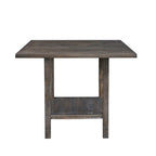 Table de comptoir carrée vieillie grise, style transitionnel, 4 places