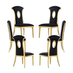 Chaises de salle à manger en velours noir avec pieds dorés, lot de 2 / 4 / 6