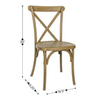 Chaise croisillon – Marron Foncé / Chêne Clair / Châtaignier | Intérieur & Extérieur | Une place
