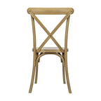Chaise croisillon – Marron Foncé / Chêne Clair / Châtaignier | Intérieur & Extérieur | Une place
