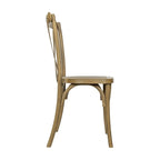 Chaise croisillon – Marron Foncé / Chêne Clair / Châtaignier | Intérieur & Extérieur | Une place