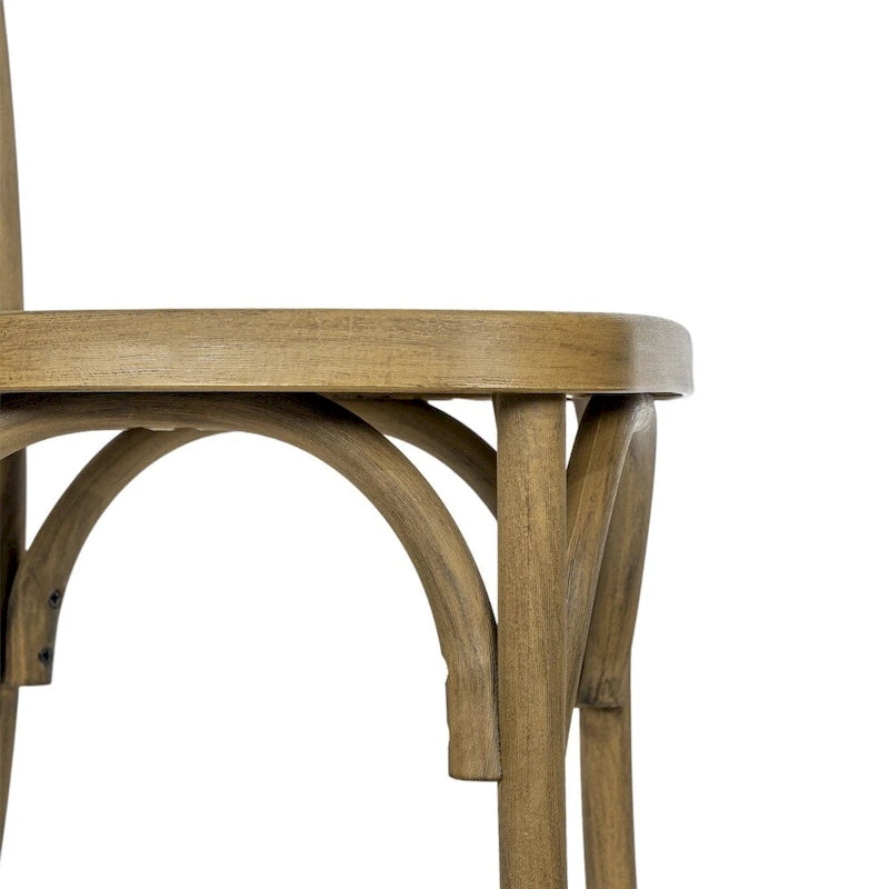 Chaise croisillon – Marron Foncé / Chêne Clair / Châtaignier | Intérieur & Extérieur | Une place