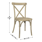 Chaise croisillon – Marron Foncé / Chêne Clair / Châtaignier | Intérieur & Extérieur | Une place