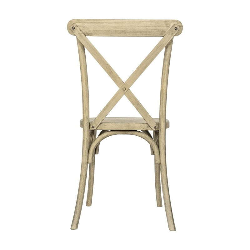 Chaise croisillon – Marron Foncé / Chêne Clair / Châtaignier | Intérieur & Extérieur | Une place