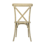 Chaise croisillon – Marron Foncé / Chêne Clair / Châtaignier | Intérieur & Extérieur | Une place