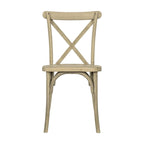 Chaise croisillon – Marron Foncé / Chêne Clair / Châtaignier | Intérieur & Extérieur | Une place