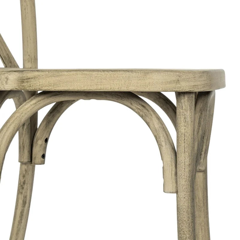 Chaise croisillon – Marron Foncé / Chêne Clair / Châtaignier | Intérieur & Extérieur | Une place