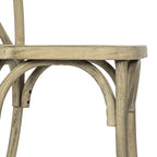 Chaise croisillon – Marron Foncé / Chêne Clair / Châtaignier | Intérieur & Extérieur | Une place
