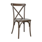Chaise croisillon – Marron Foncé / Chêne Clair / Châtaignier | Intérieur & Extérieur | Une place