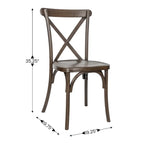 Chaise croisillon – Marron Foncé / Chêne Clair / Châtaignier | Intérieur & Extérieur | Une place