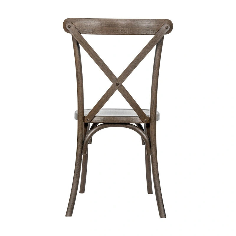 Chaise croisillon – Marron Foncé / Chêne Clair / Châtaignier | Intérieur & Extérieur | Une place