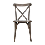 Chaise croisillon – Marron Foncé / Chêne Clair / Châtaignier | Intérieur & Extérieur | Une place