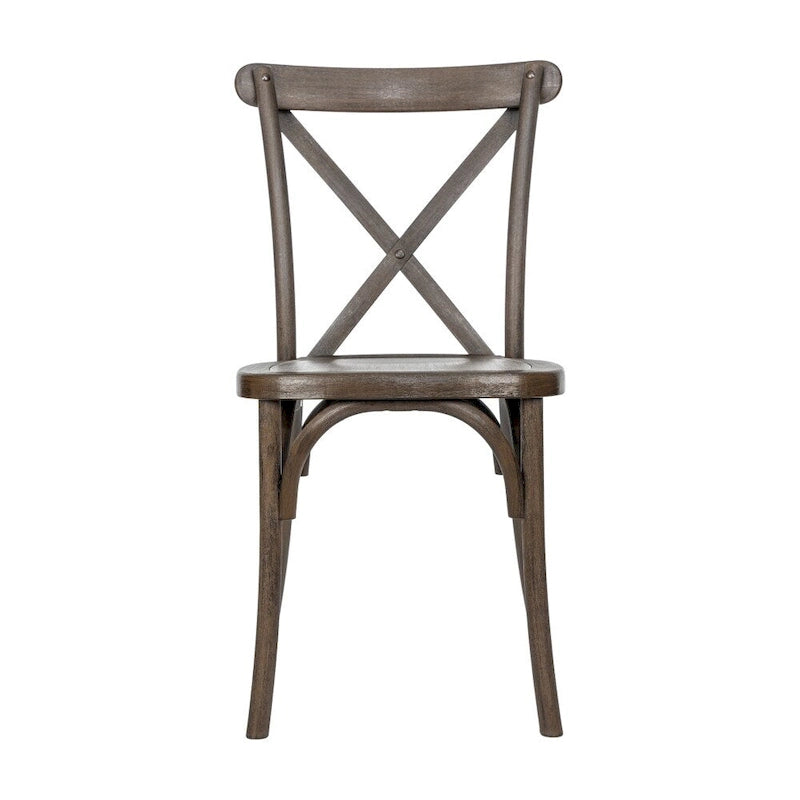 Chaise croisillon – Marron Foncé / Chêne Clair / Châtaignier | Intérieur & Extérieur | Une place