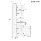 Meuble de Rangement Salle de Bain Indépendant Gris/Blanc avec 3 Tiroirs et Étagères Réglables
