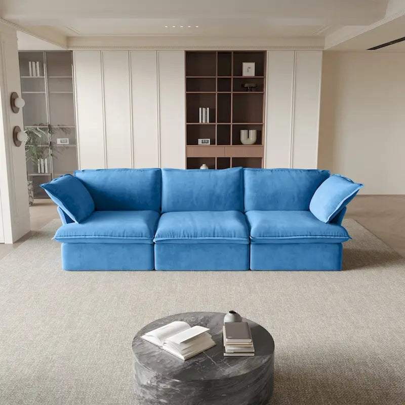 Canapé en velours, Rouge / Orange / Bleu / Vert, 3 ou 4 places