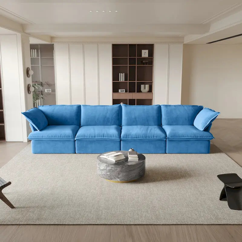 Canapé en velours, Rouge / Orange / Bleu / Vert, 3 ou 4 places