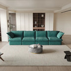 Canapé en velours, Rouge / Orange / Bleu / Vert, 3 ou 4 places