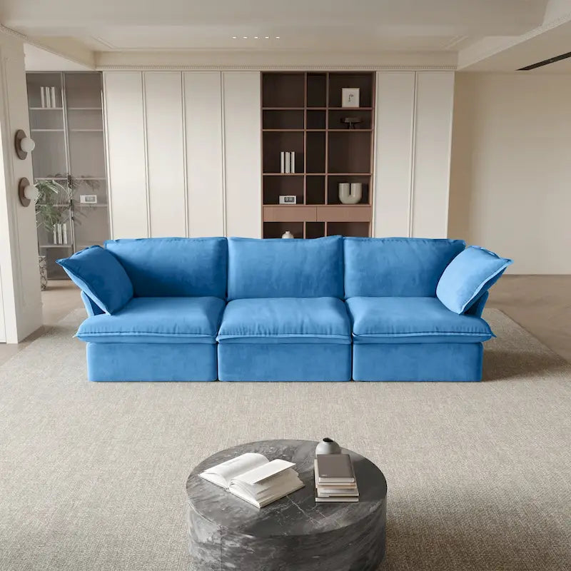 Canapé en velours, Rouge / Orange / Bleu / Vert, 3 ou 4 places