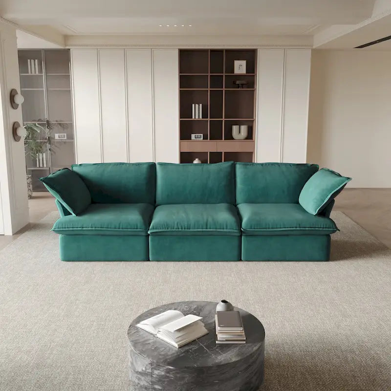 Canapé en velours, Rouge / Orange / Bleu / Vert, 3 ou 4 places