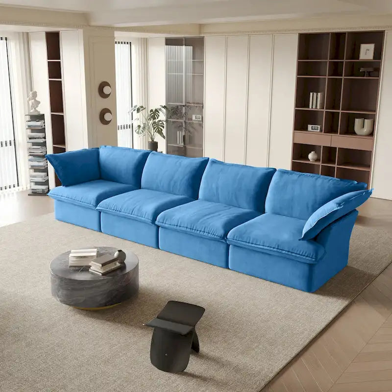 Canapé en velours, Rouge / Orange / Bleu / Vert, 3 ou 4 places