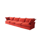 Canapé en velours, Rouge / Orange / Bleu / Vert, 3 ou 4 places