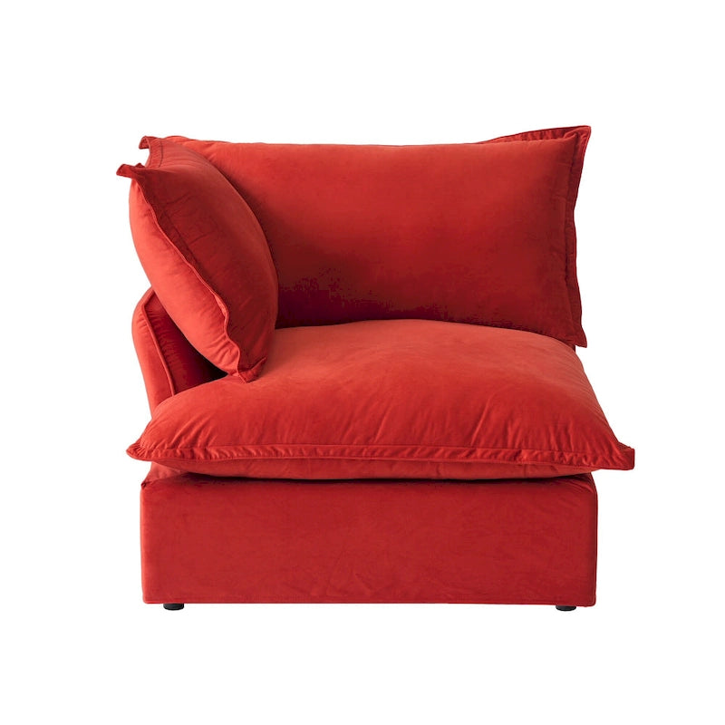 Canapé en velours, Rouge / Orange / Bleu / Vert, 3 ou 4 places
