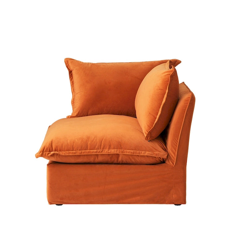 Canapé en velours, Rouge / Orange / Bleu / Vert, 3 ou 4 places