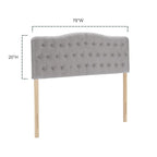 Tête de lit capitonnée en lin beige/gris pour grand lit avec hauteur réglable, 1 personne